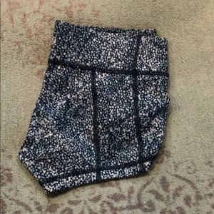 Teal patterned Lululemon Booty shorts